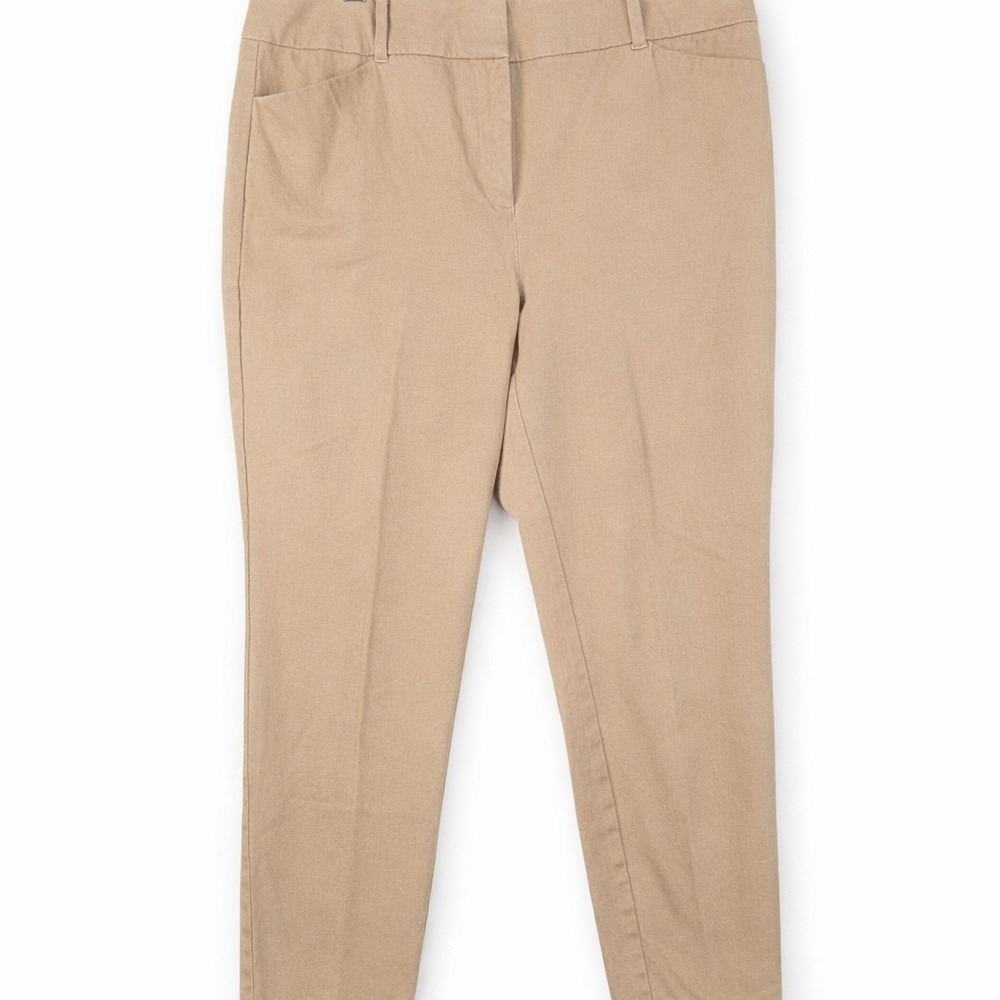 New York & Company Womens Size 10 Khaki Straight Leg Pants Stretch Mid Rise Ankl